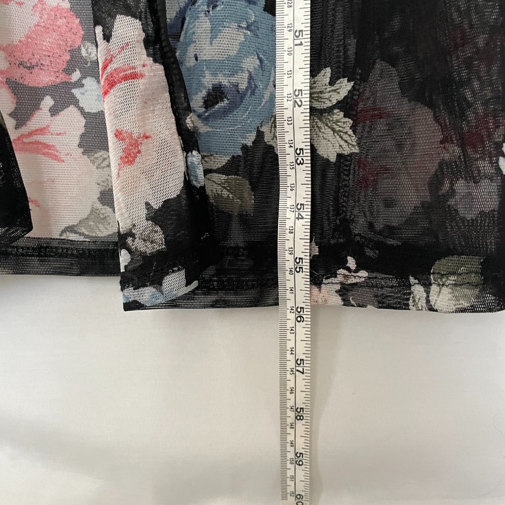 J for Justify, maxi romper with short, floral sheer, backless, size S - Picture 4 of 8